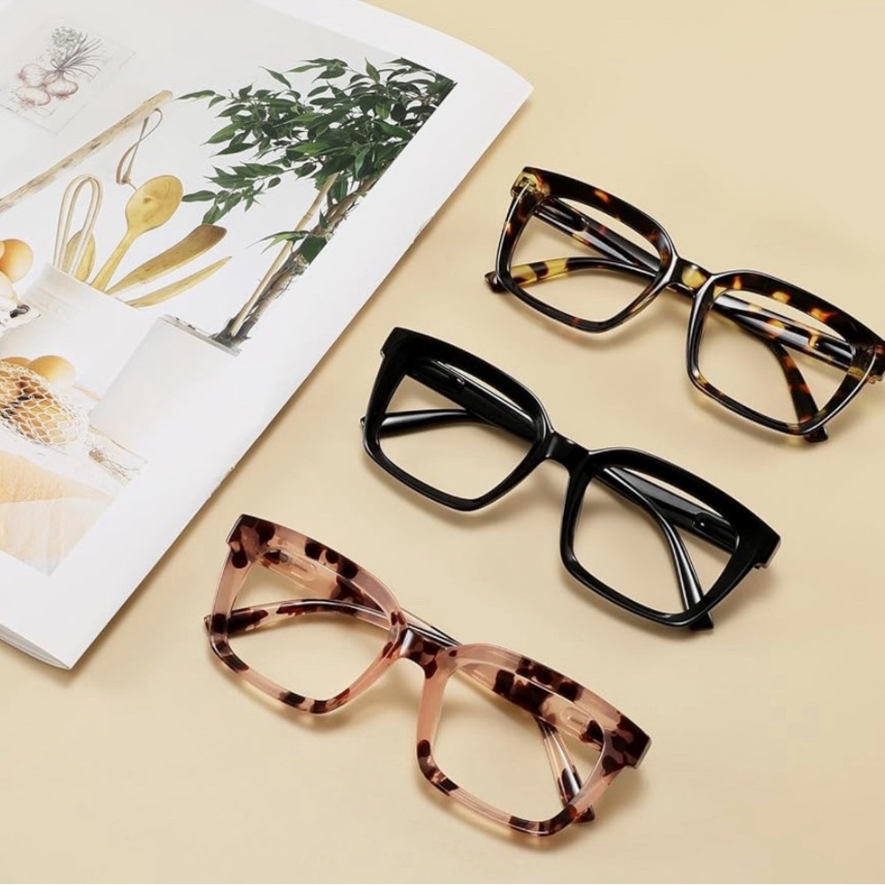 NEW x3.0 Square Blue Light Blocking Reading Glasses - Picture 3 of 7